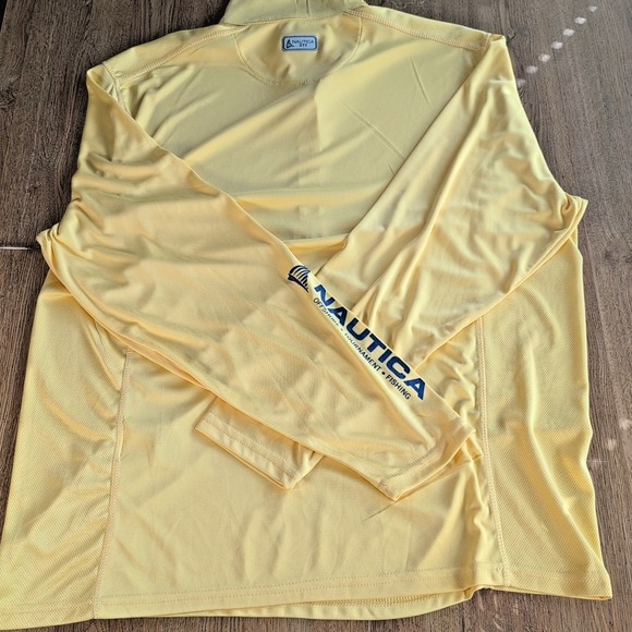 Nautica Angler OTF Men's XL Shirt Yellow Quick Dry Fishing UPF 50+ Ultracool New - Picture 9 of 10